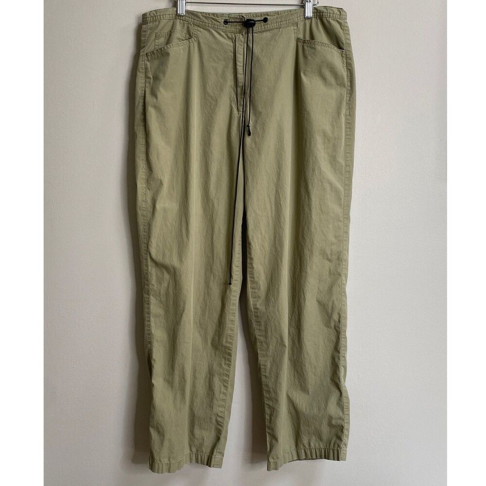 Crossroads Sage Green Cotton Utility Drawstring Straight Leg Pants Size Medium